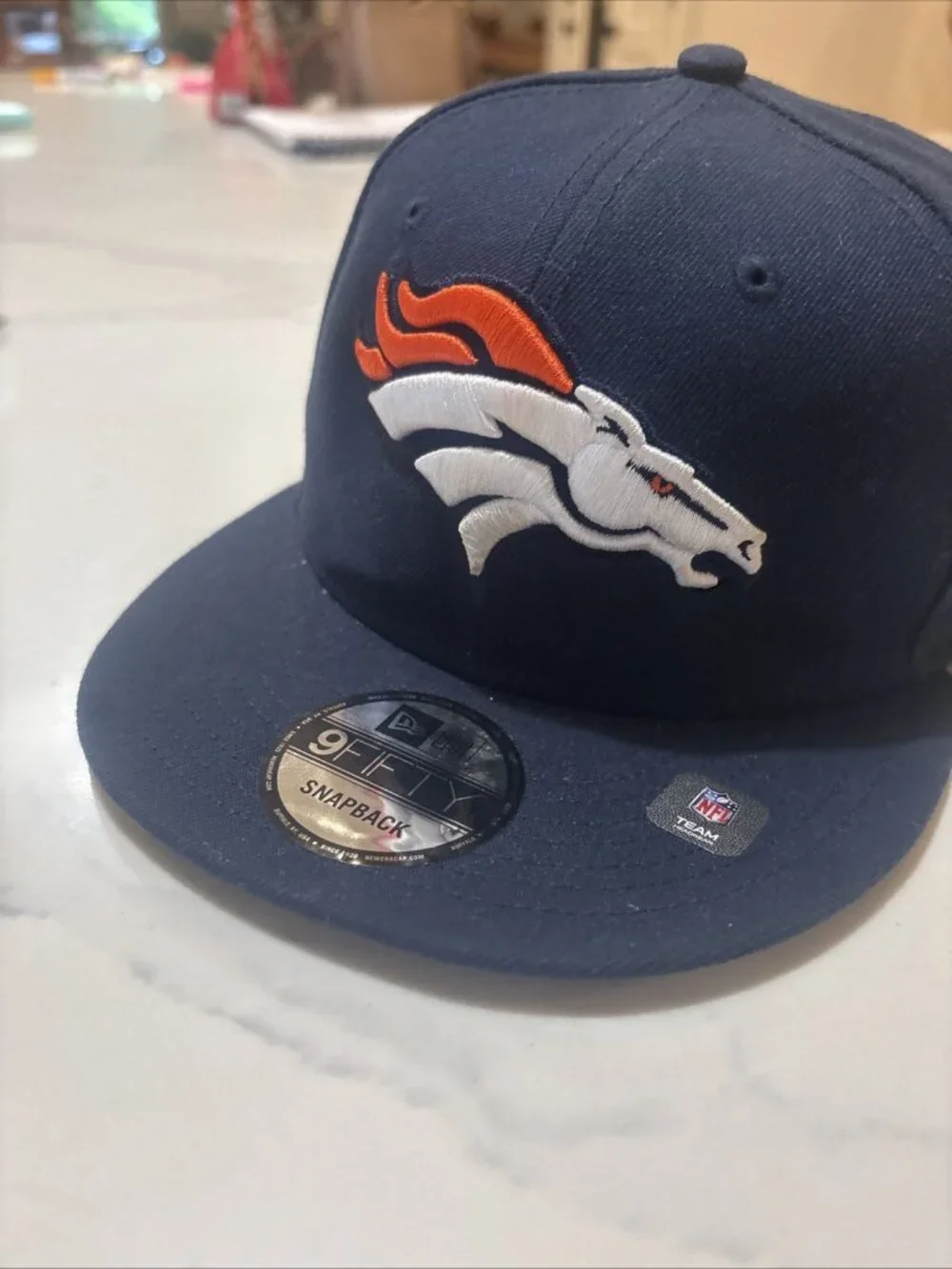 New Era Denver Broncos 9Fifty Basic Navy Adjustable Snapback Hat Cap